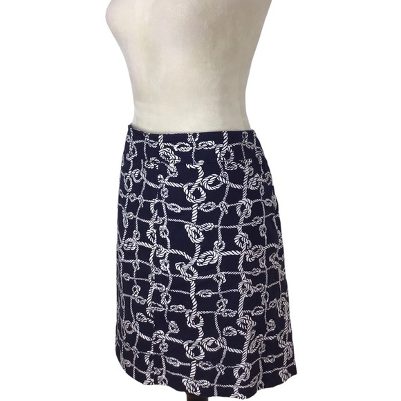 Talbots Nautical Rope Skirt With Pockets Navy Blue Size 14P - Picture 5 of 9